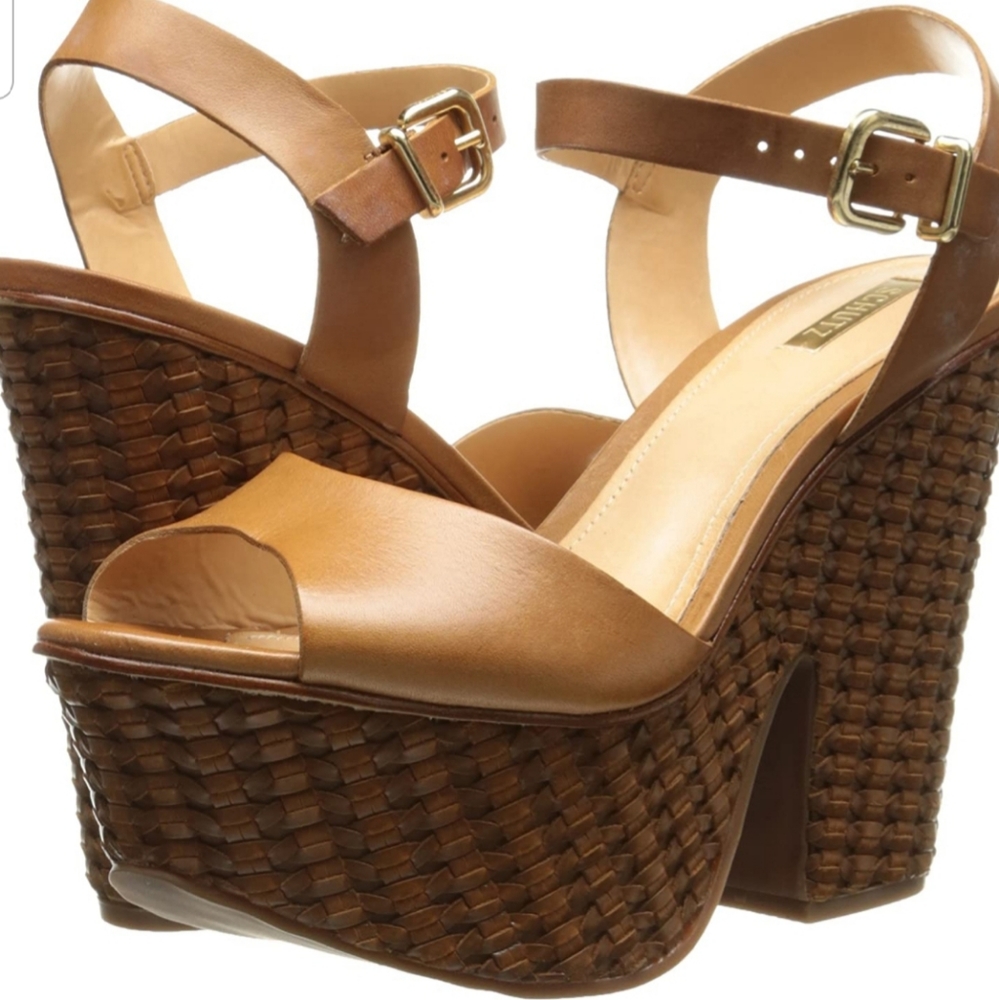 👉Anthropology:Schultz Tauba Textured Wedge Sandal